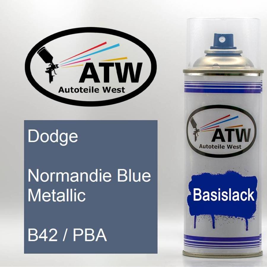 Dodge, Normandie Blue Metallic, B42 / PBA: 400ml Sprühdose, von ATW Autoteile West.